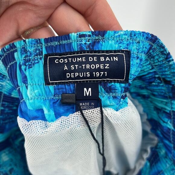 Vilebrequin Men's Azur Moorise Swim Trunks - Blue - Medium - NWT - Picture 4 of 9